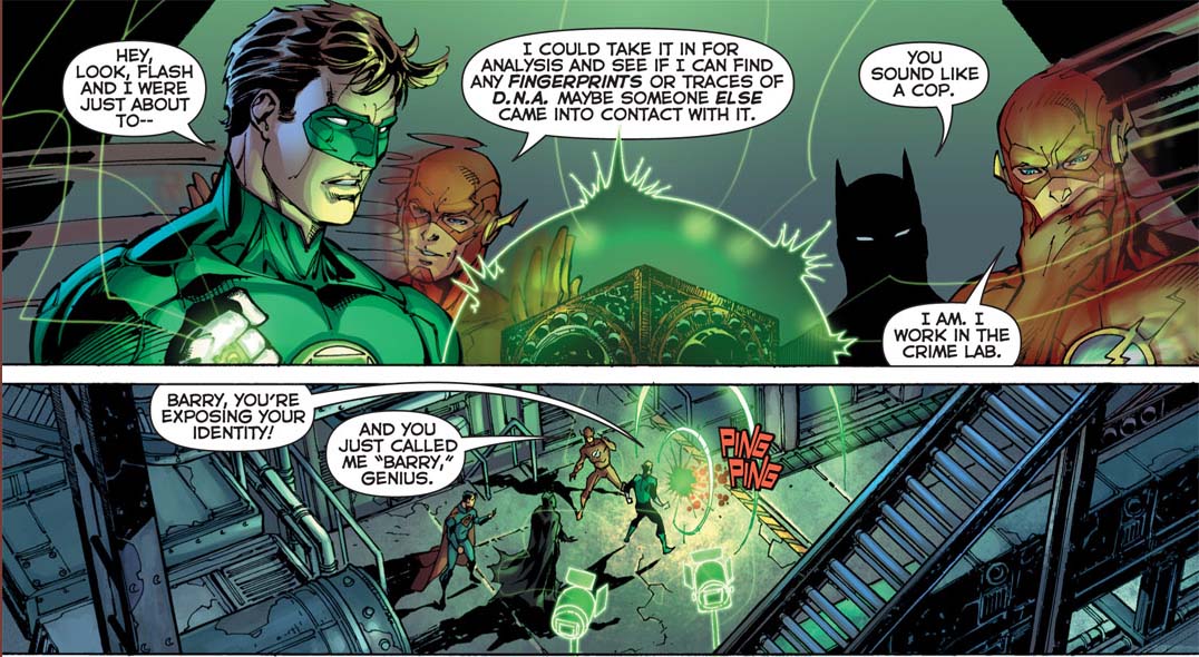 green lantern exposed flash's secret identity