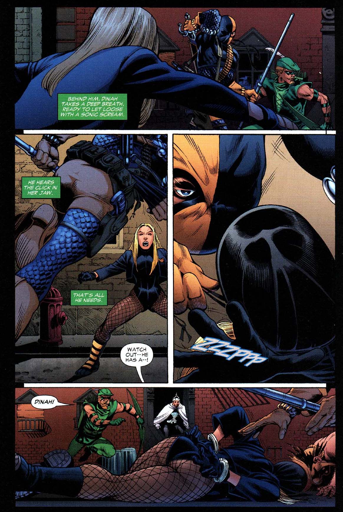 Deathstroke takes down green arrow and black canary 2