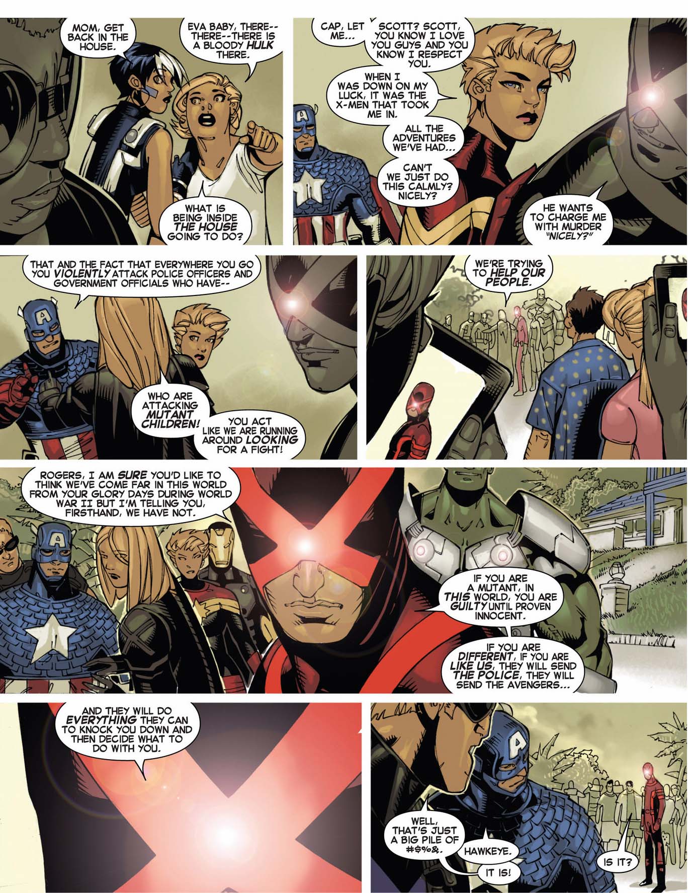 cyclops educating captain america on mutant rights