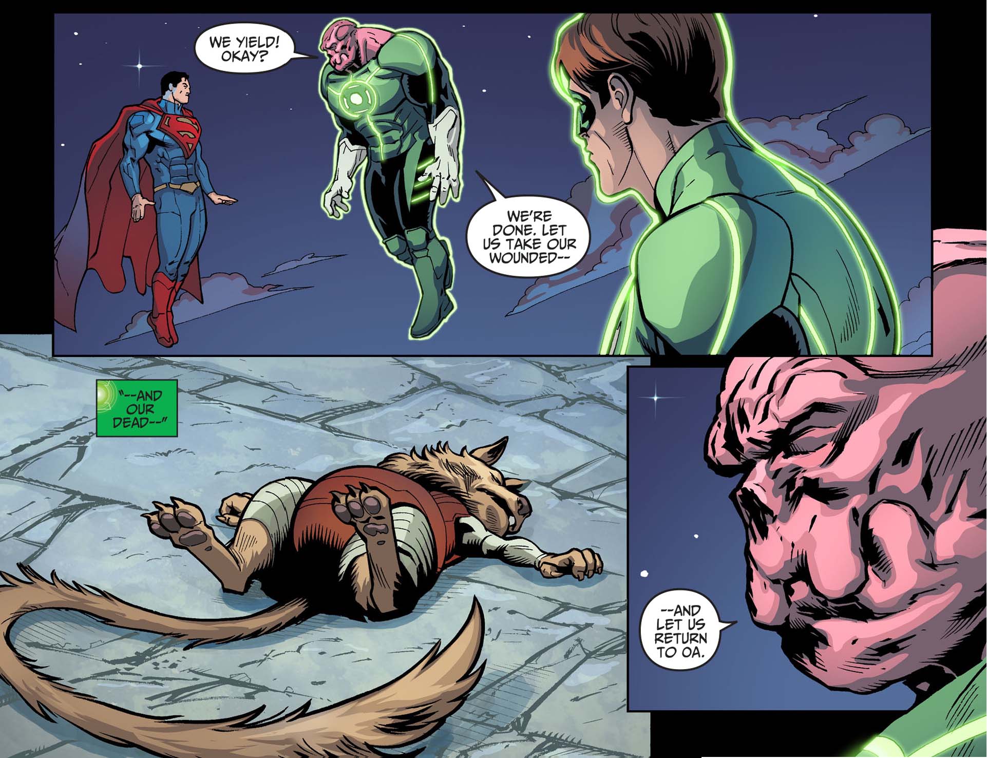 Kilowog Surrenders To Superman (Injustice Gods Among Us) - Comicnewbies.