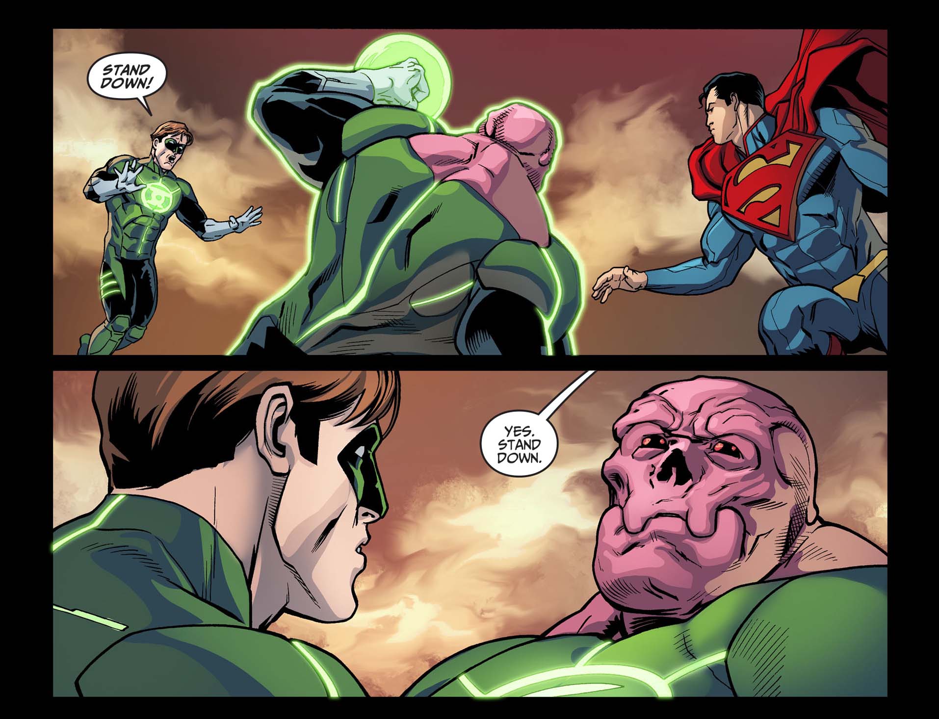 the sinestro corps sides with superman