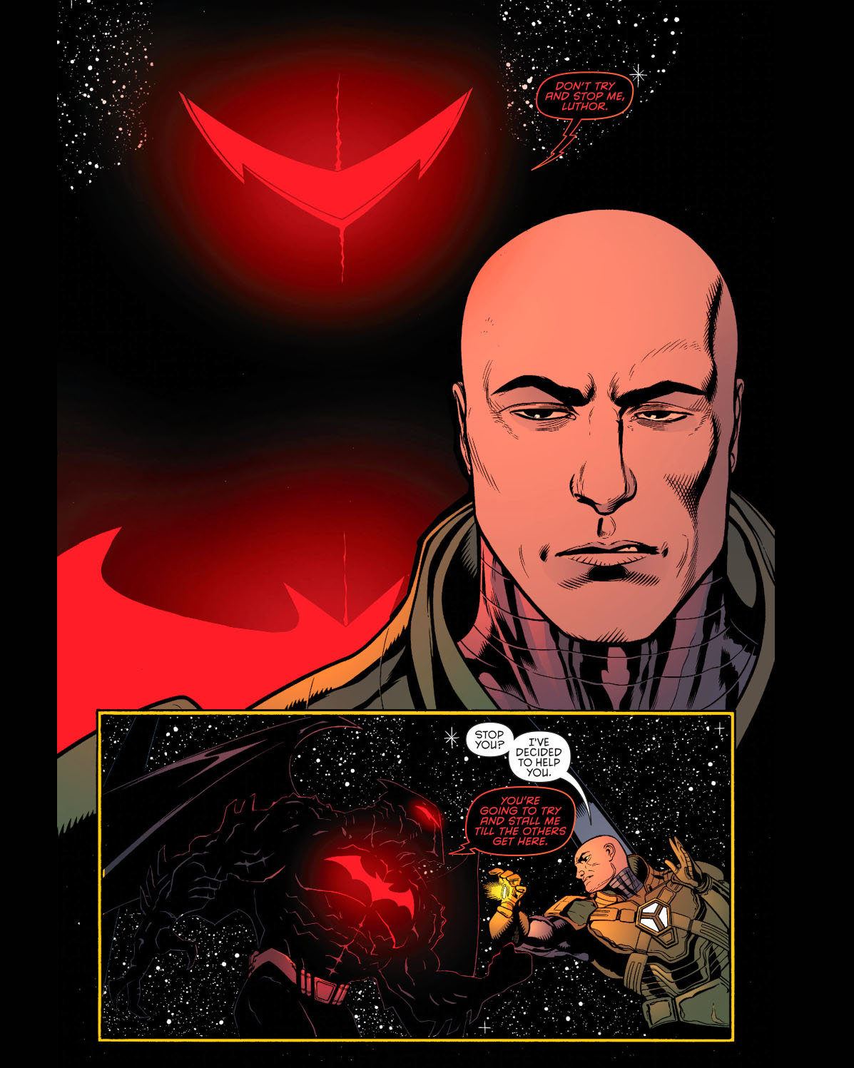 luthor helps with the hellbat 1