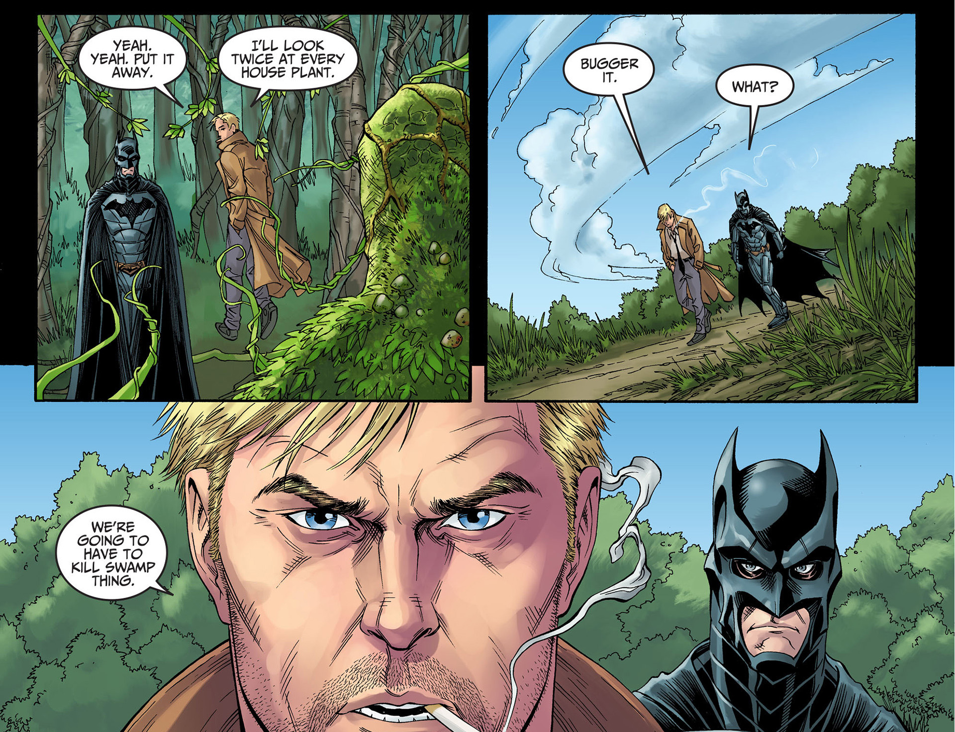 batman and constantine tries to recruit swamp thing