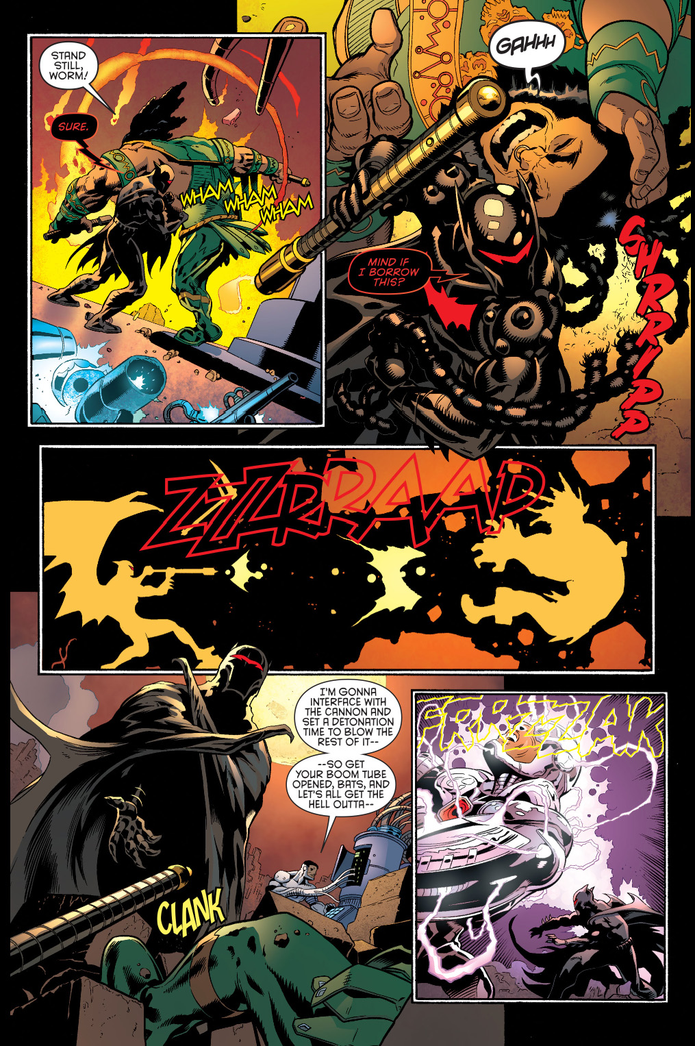 batman in hellbat armor vs kalibak