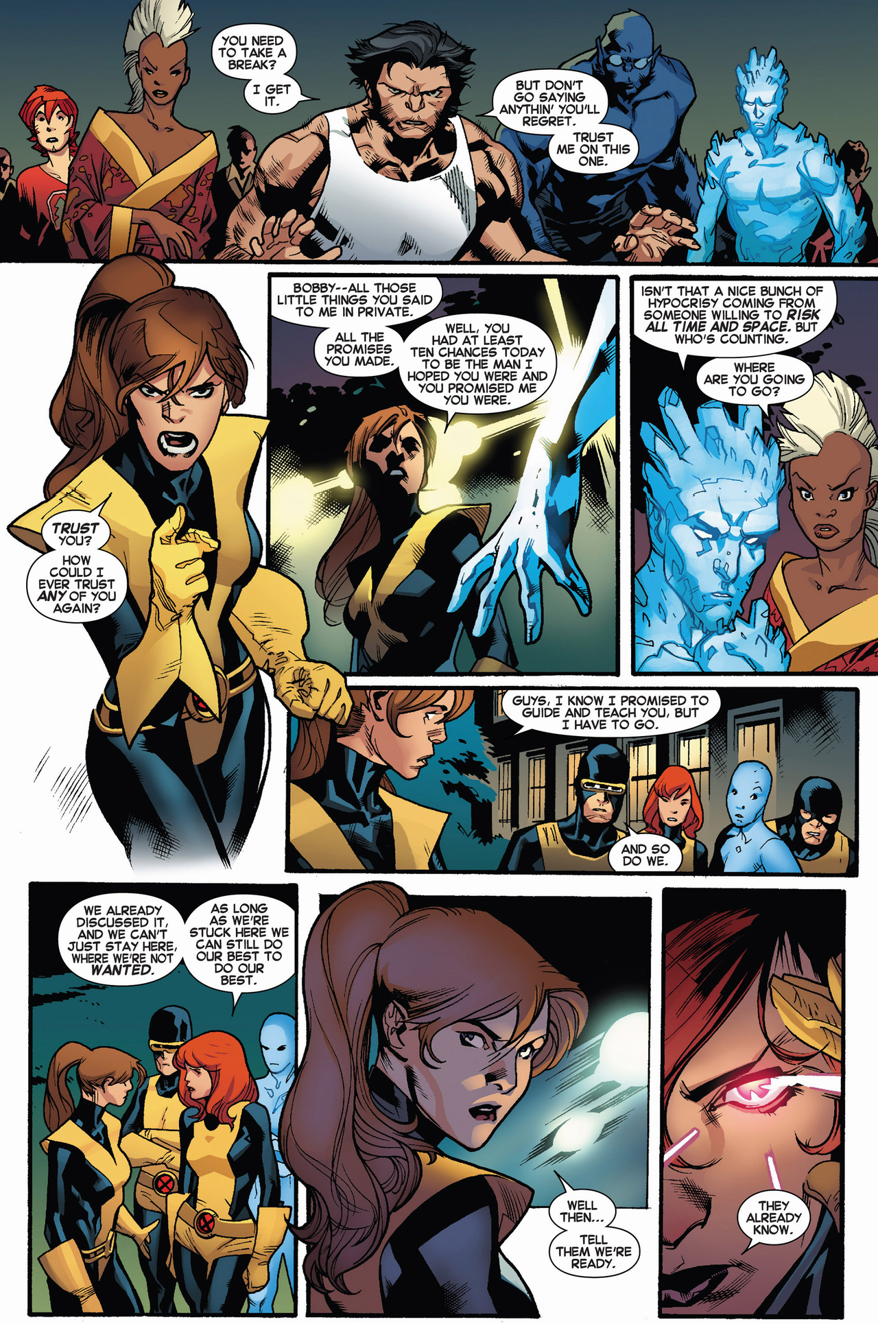 kitty pryde and the original 5 x-men joins cyclops's team