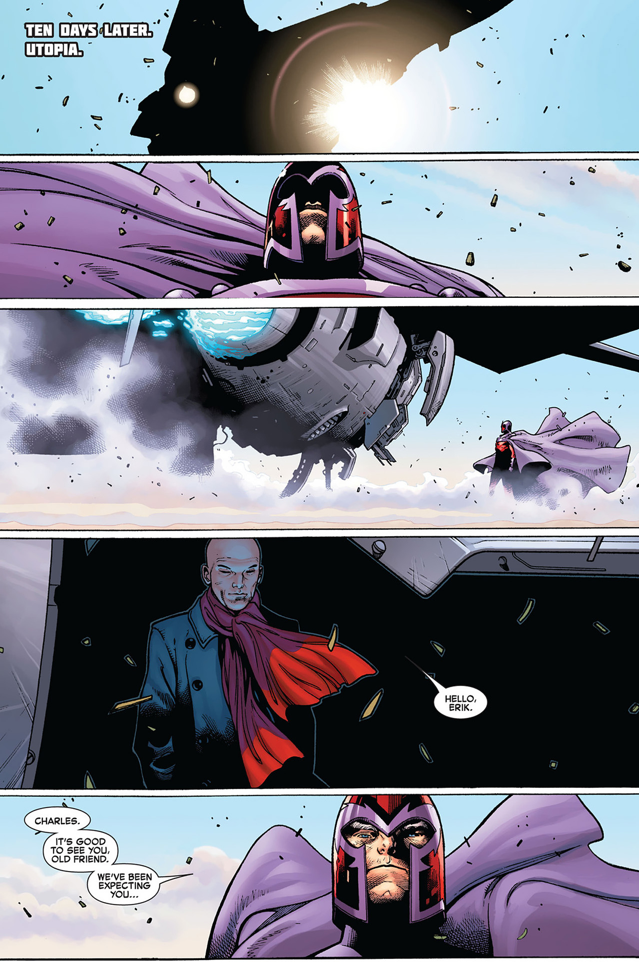 magneto welcomes professor x to utopia