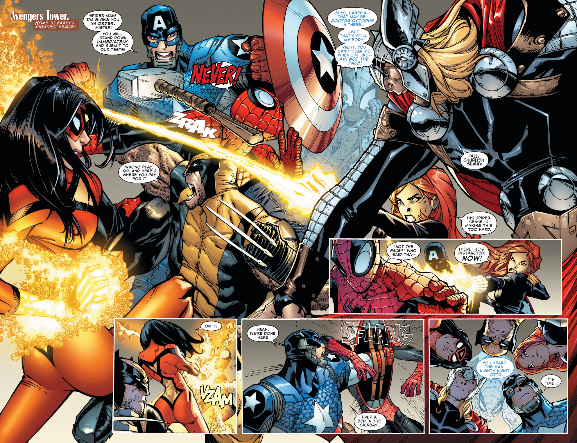 the avengers submits superior spider-man to a scan