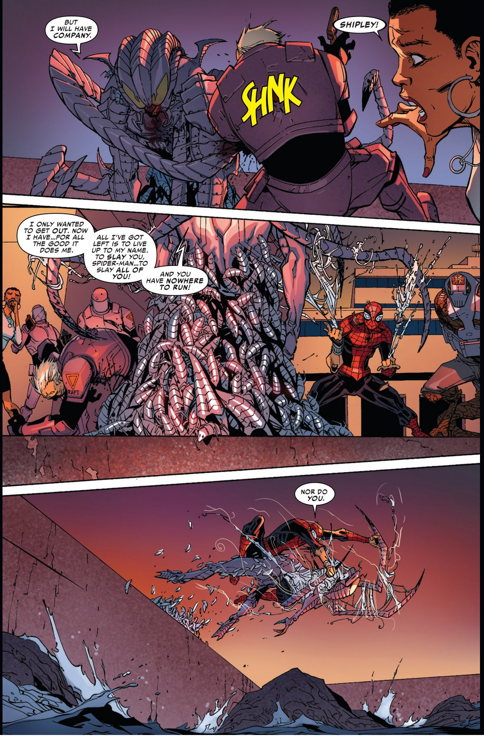 the spider-slayer tries to steal superior spider-man's body