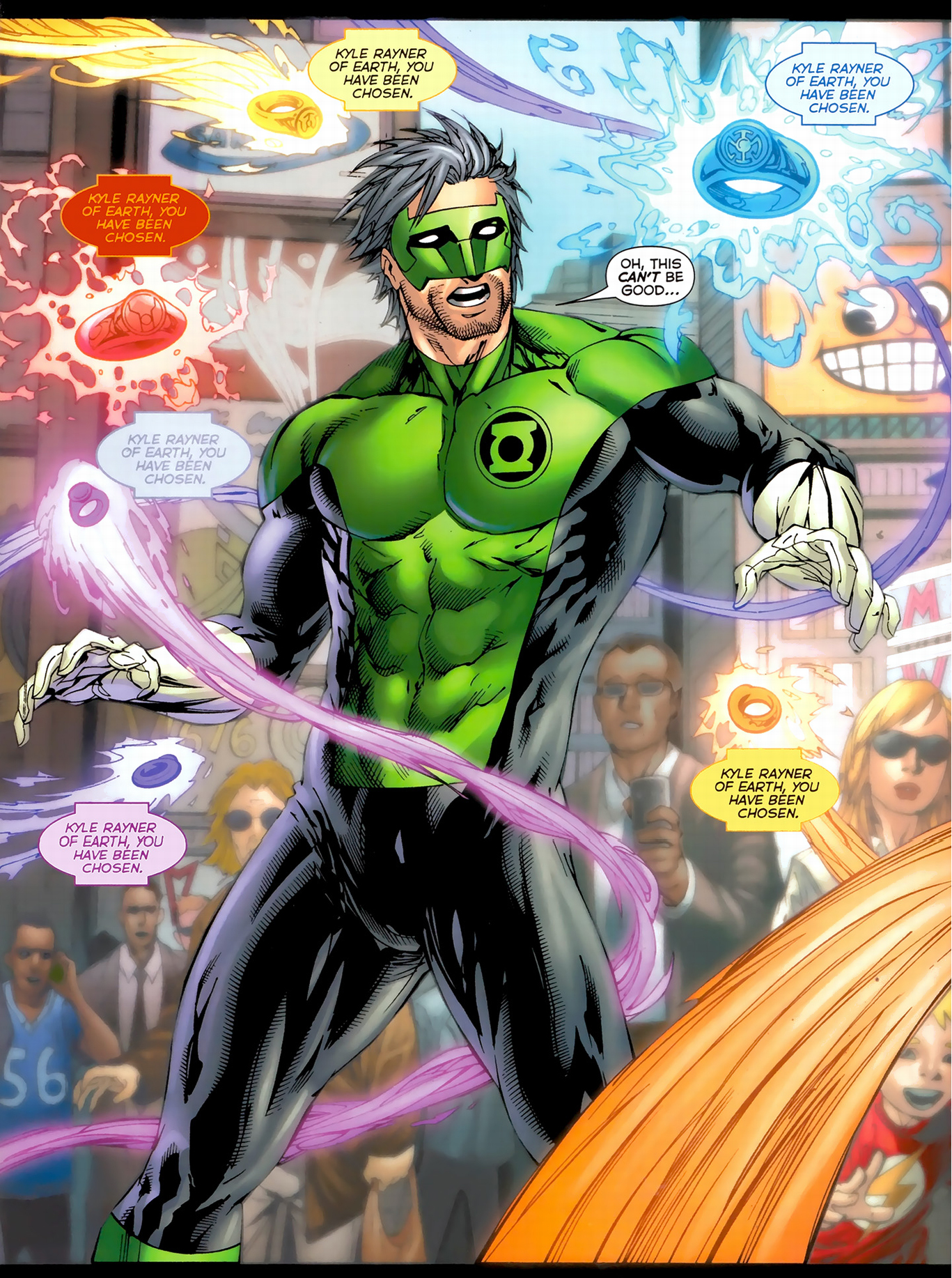 kyle rayner is chosen by all 7 rings