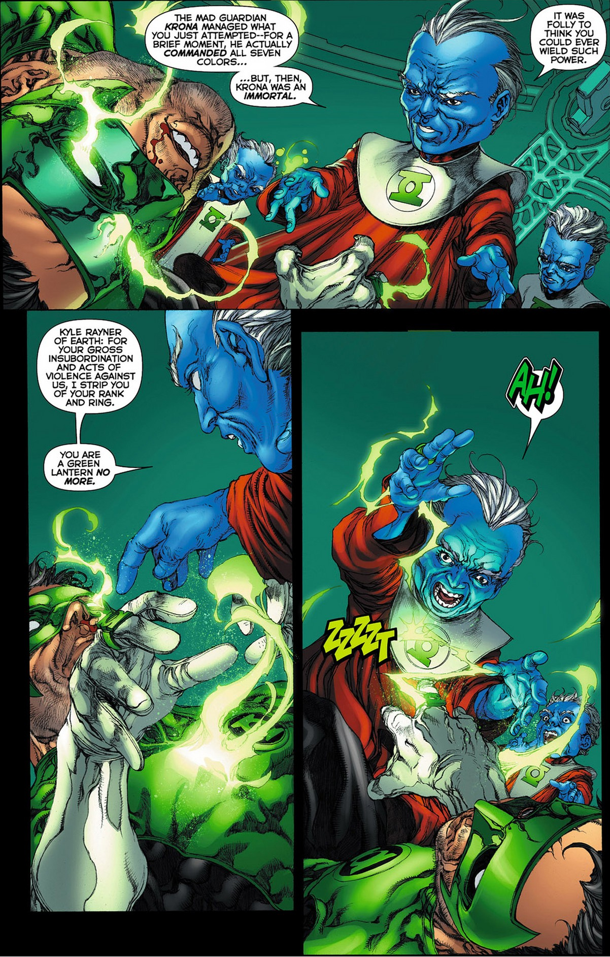 kyle rayner vs the guardians of the universe