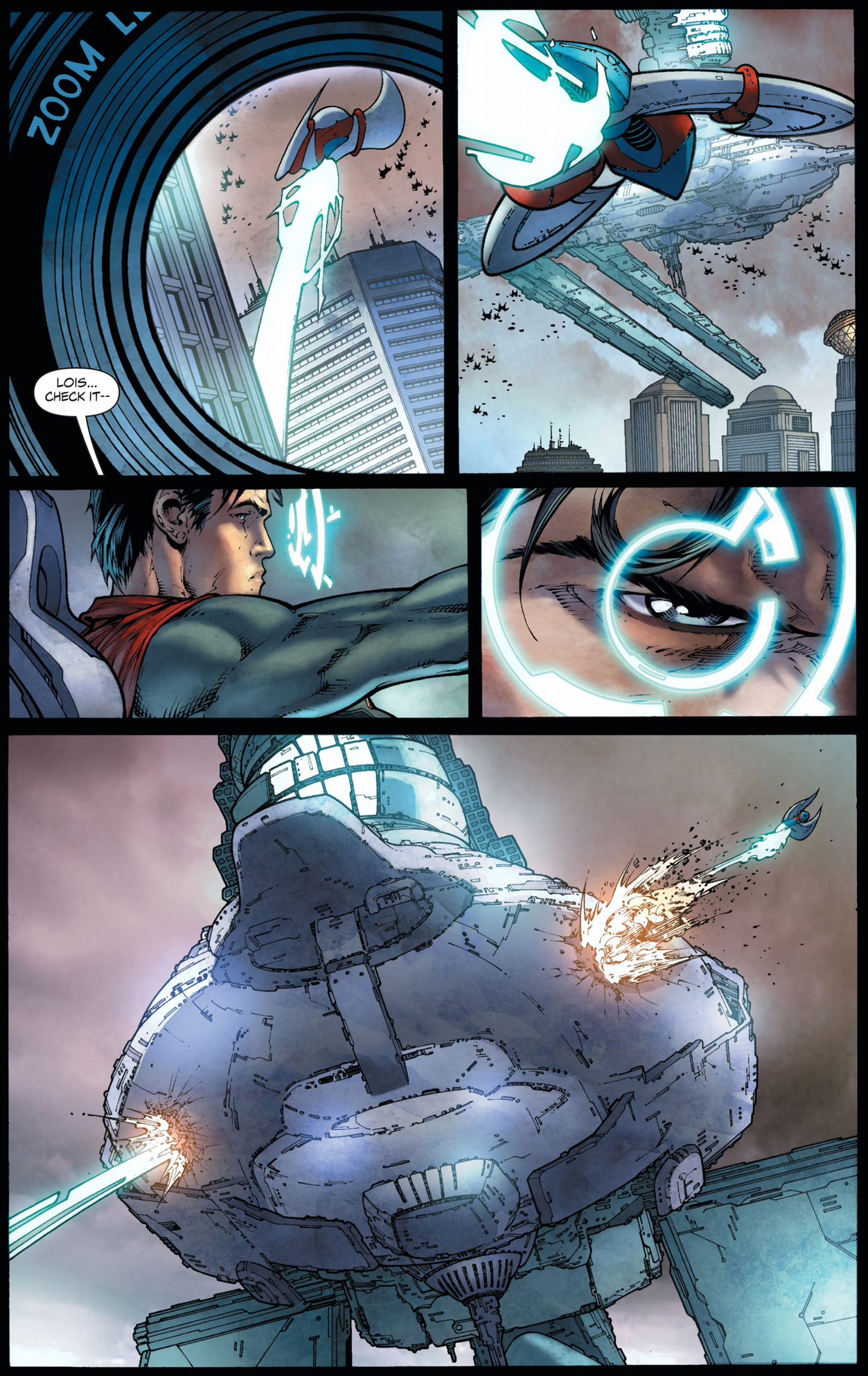 superman destroys tyrell's ship (earth 1)