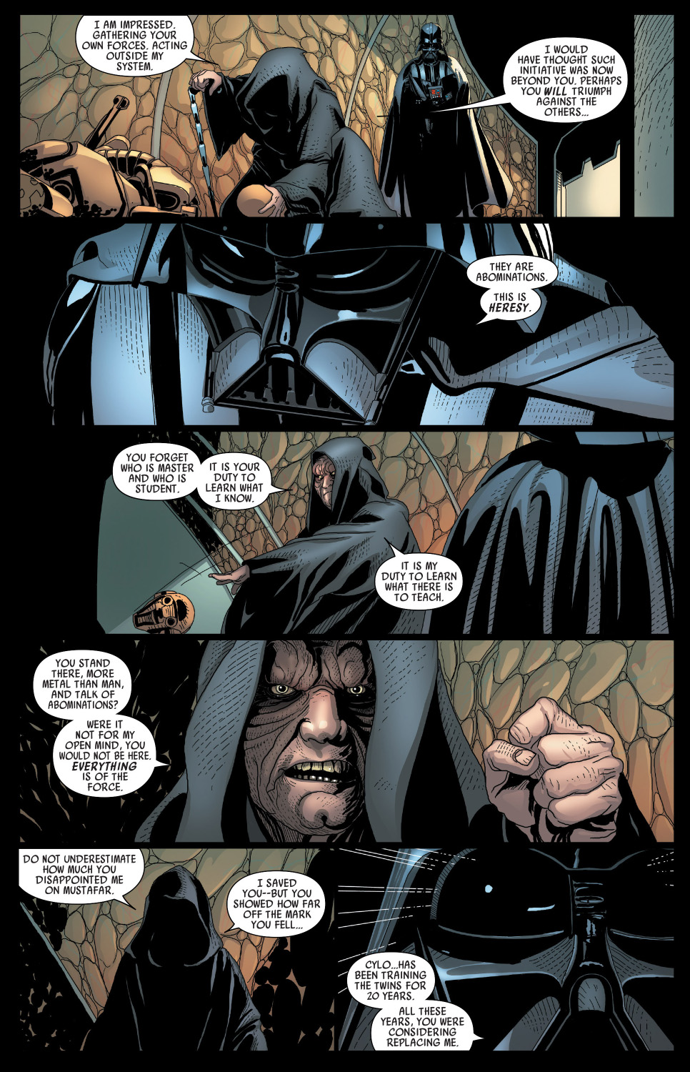 palpatine reminds darth vader of the way of the sith