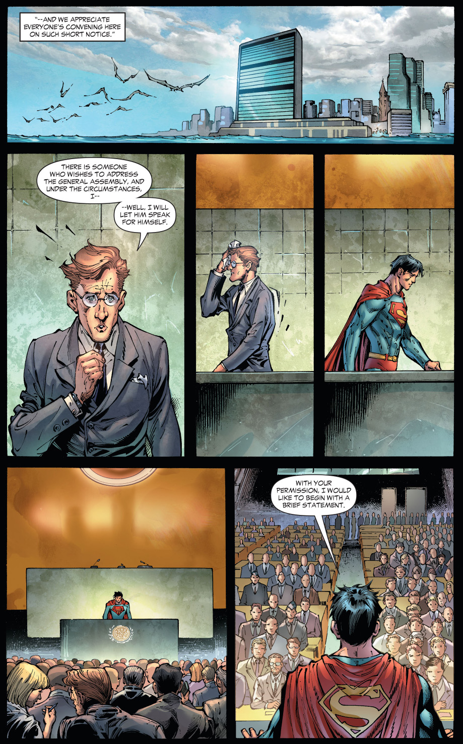 superman addresses the united nations (earth 1)