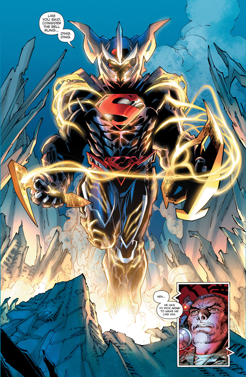 superman dons an armor