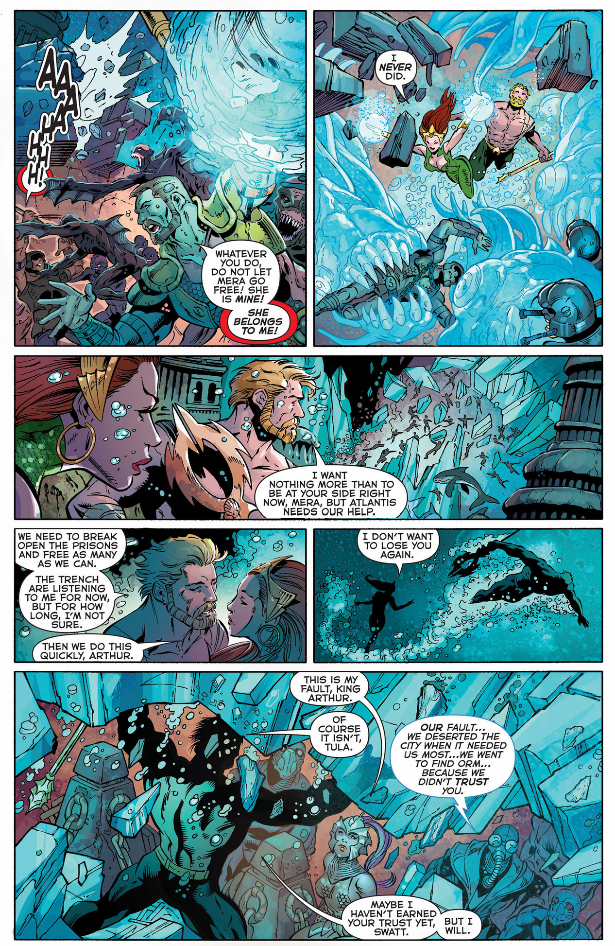 aquaman leads the trench against the dead king