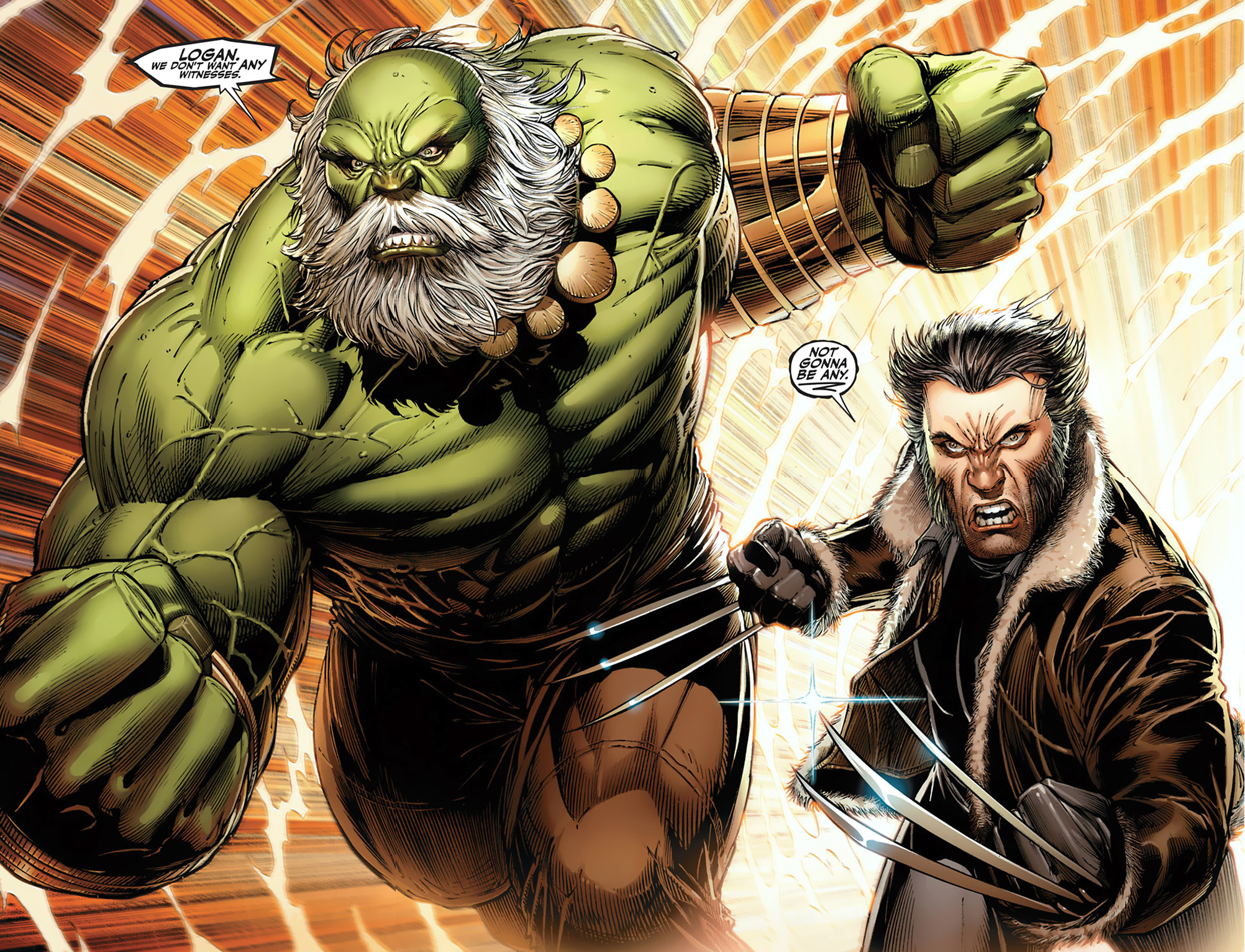 The Hulk and wolverine vs their future selves