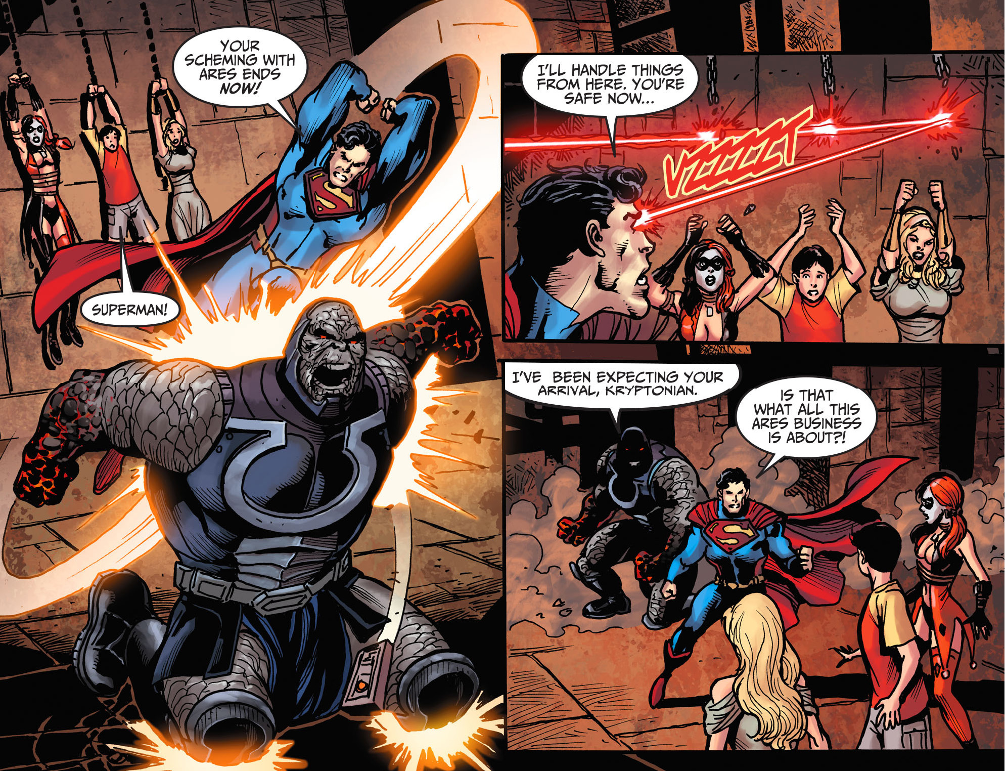 superman attacks darkseid