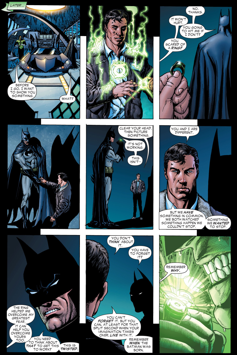 batman wears green lantern's ring