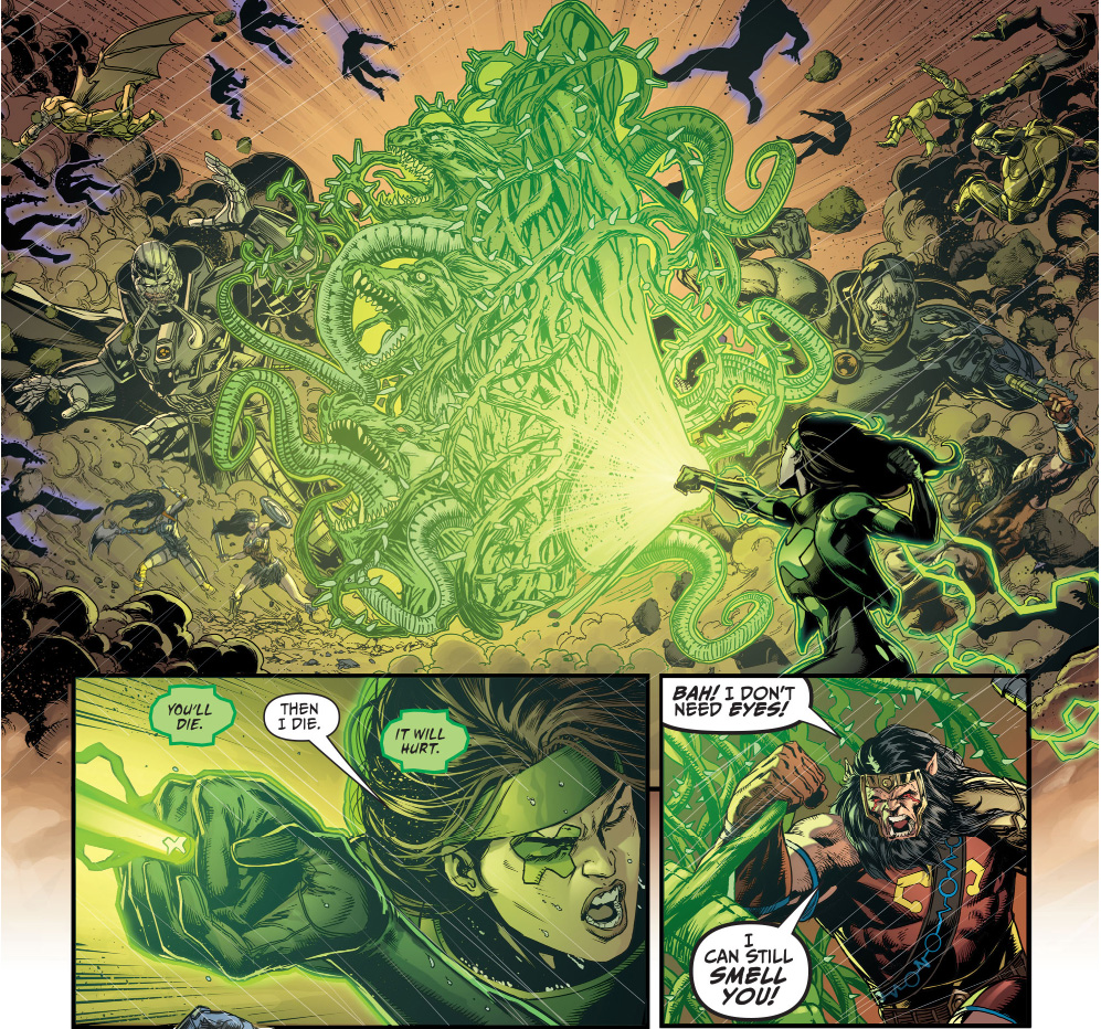 power ring gets in between darkseid and the anti-monitor