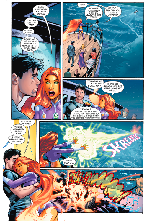 starfire learns dick grayson is still alive 