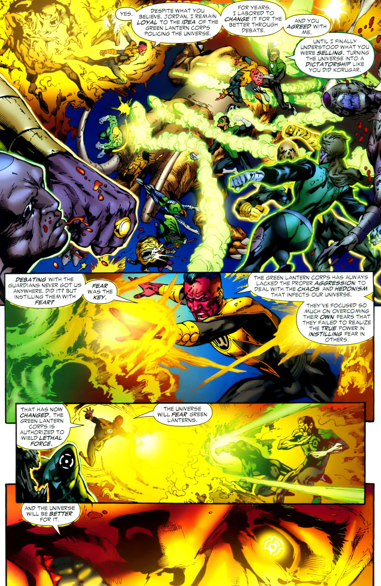 sinestro's real wish for the green lantern corps 