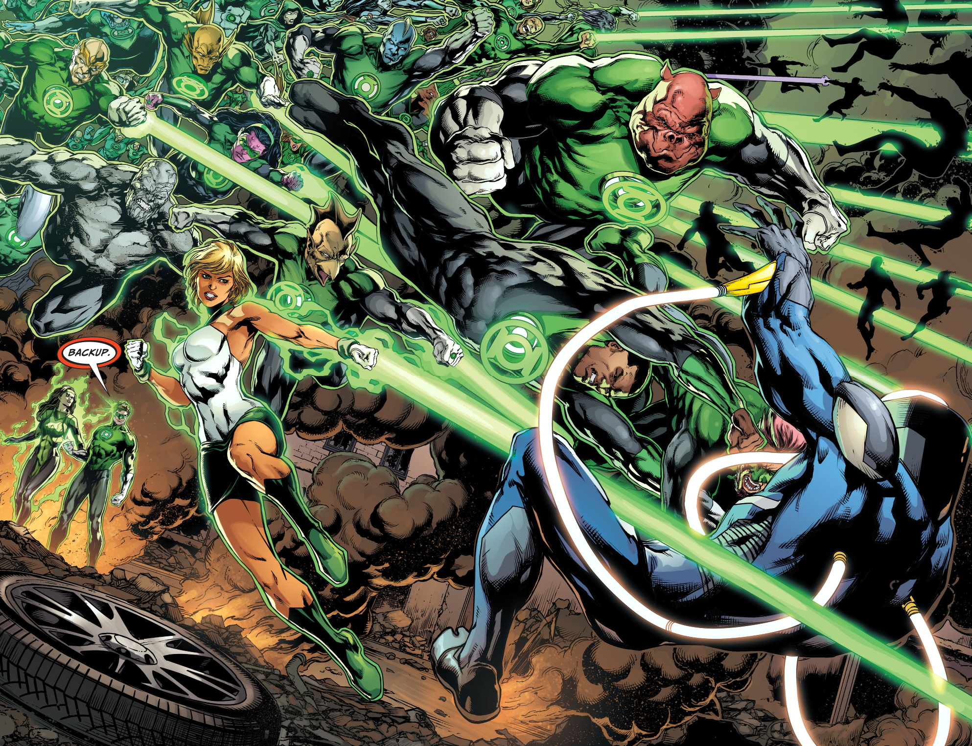 Batman Has Commanded the Power of a Black, White, Yellow and Green Lantern