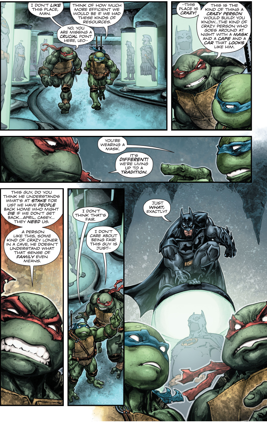teenage mutant ninja turtles in the batcave 