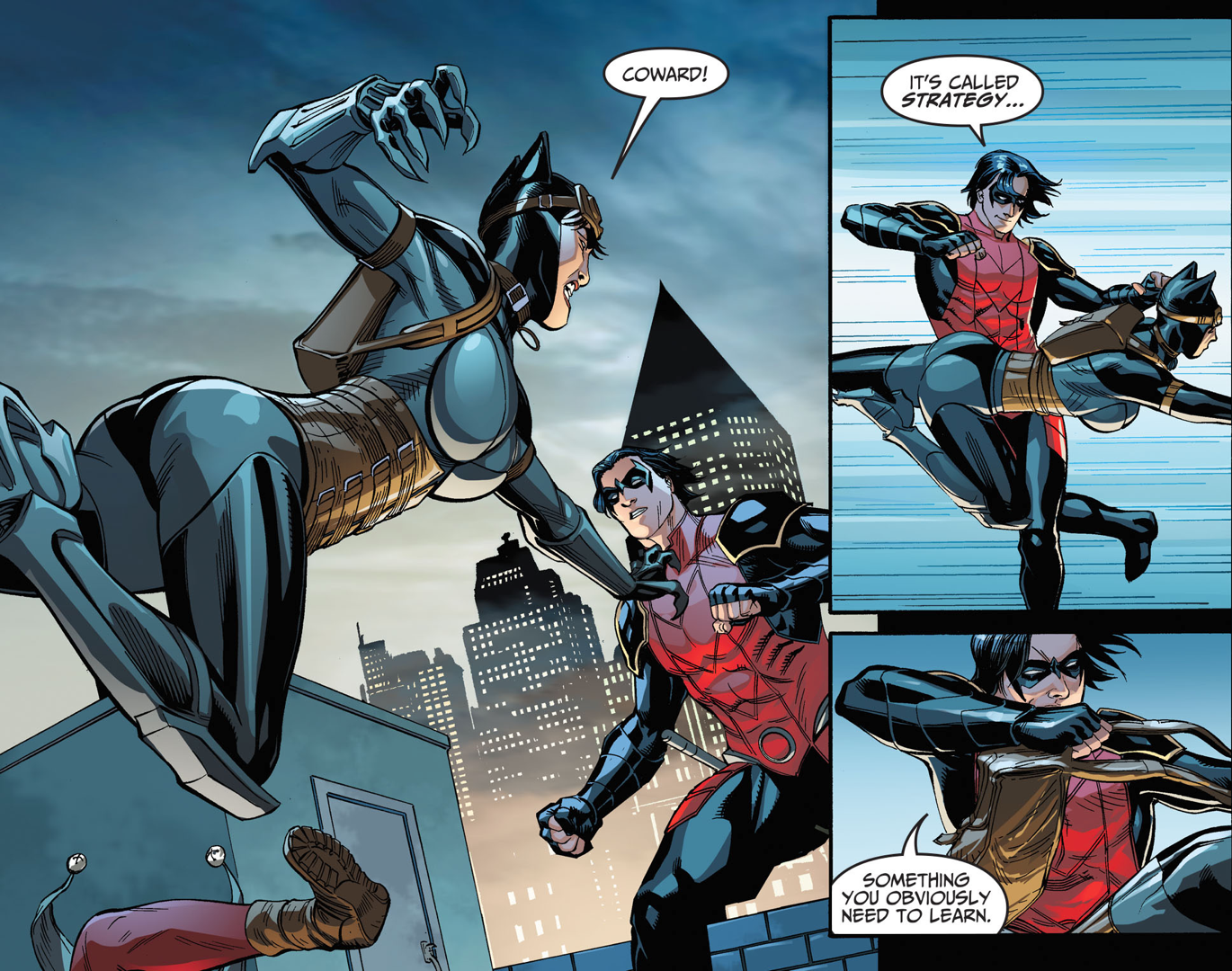 Catwoman defeats robin