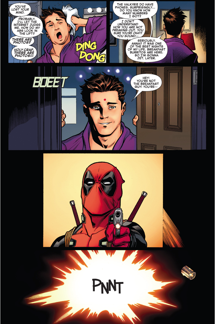 Deadpool Shoots Peter Parker In The Head 