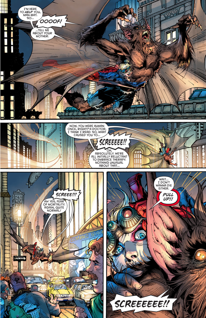 Harley Quinn Tries To Help The Man-Bat 