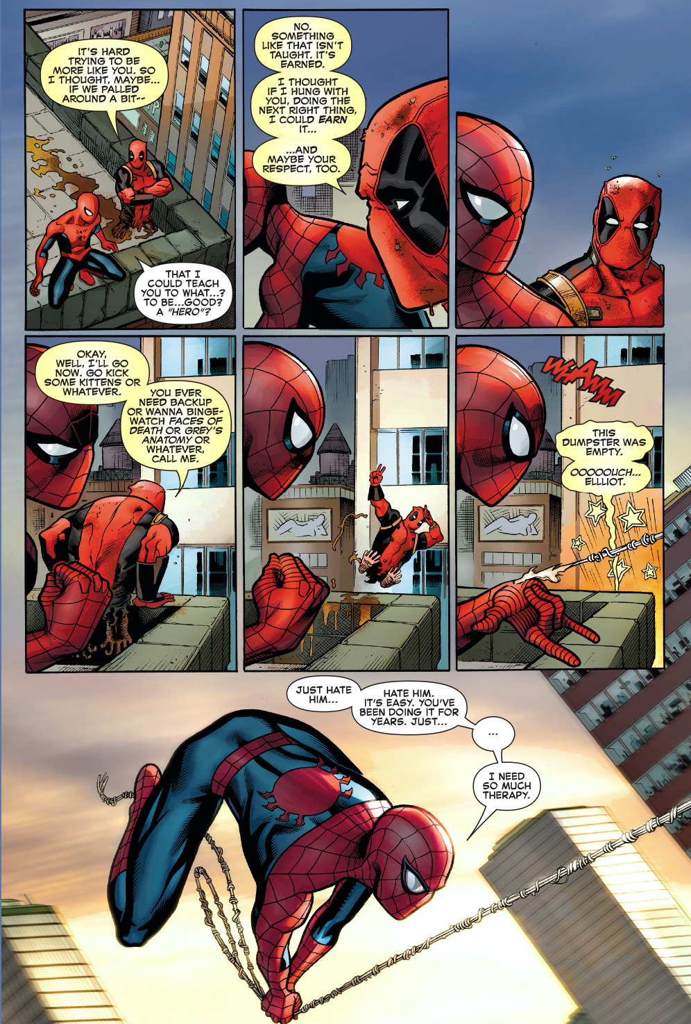 why deadpool wants to hang around with spider-man 