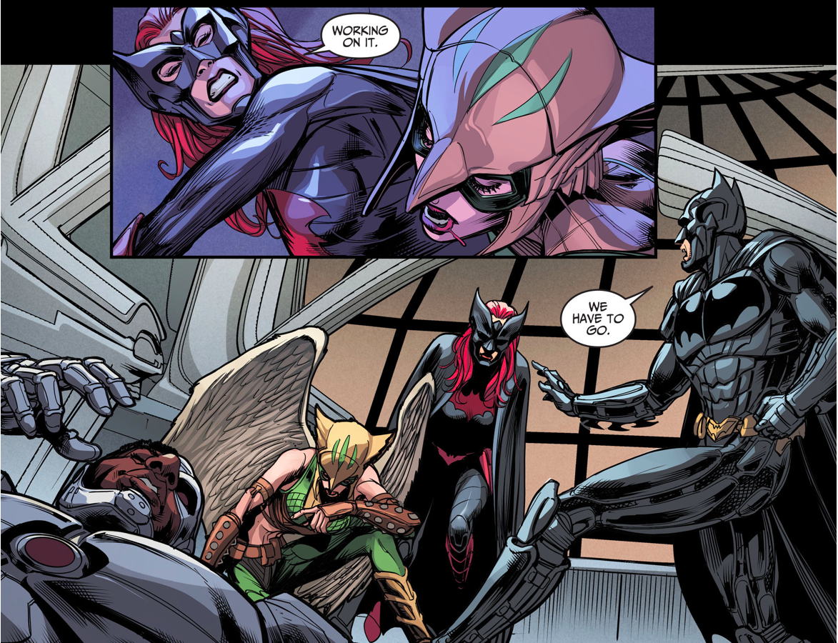 Batman And Batwoman VS Cyborg And Hawkgirl (Injustice Gods Among Us)