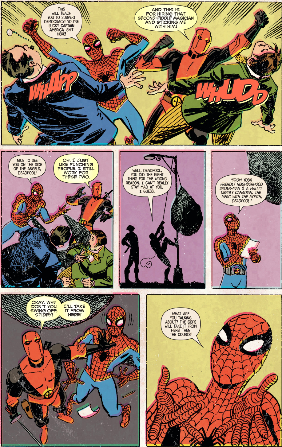 deadpool teaches spider-man about the real world