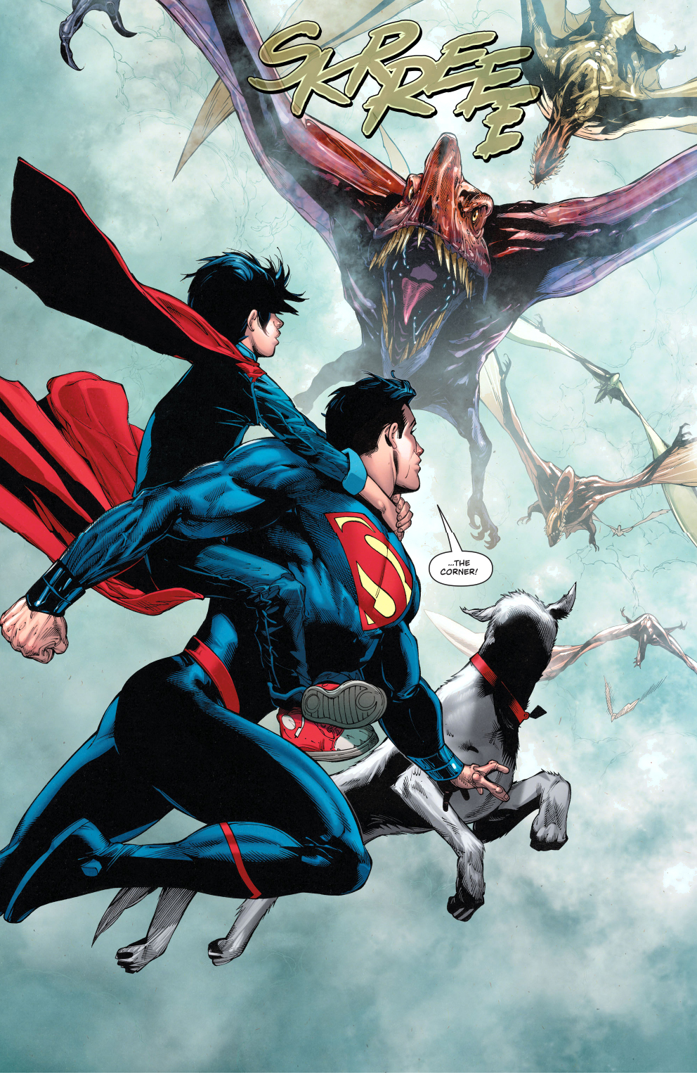 Superman And Superboy VS Pterodactyls