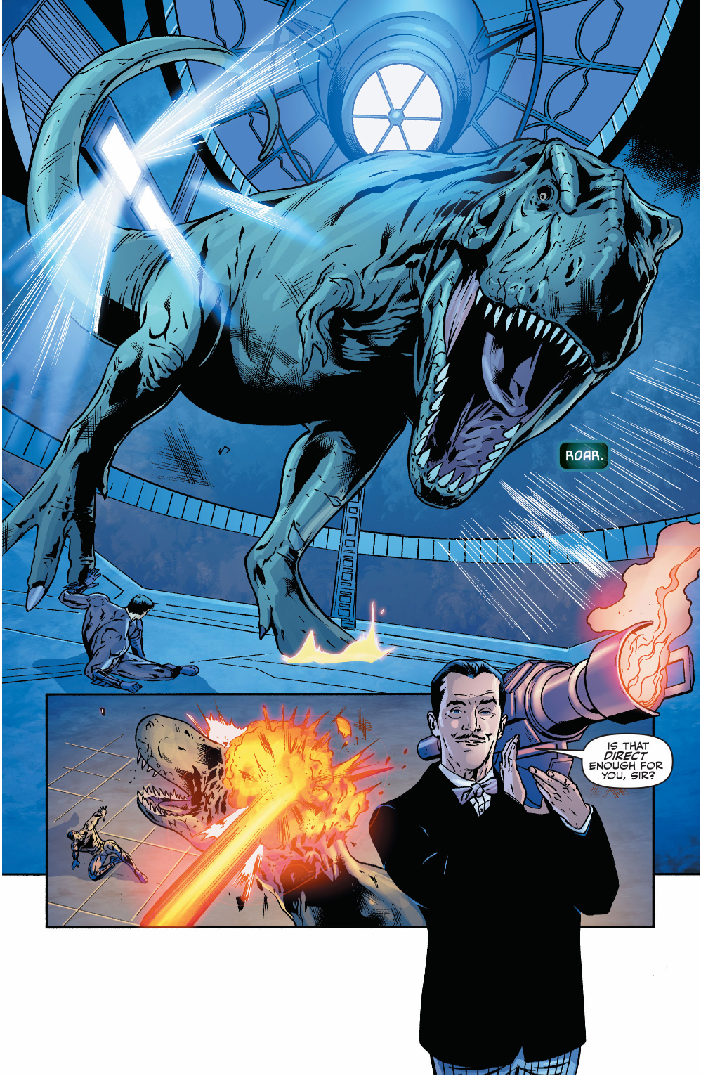 alfred-pennyworth-destroys-the-batcave-t-rex