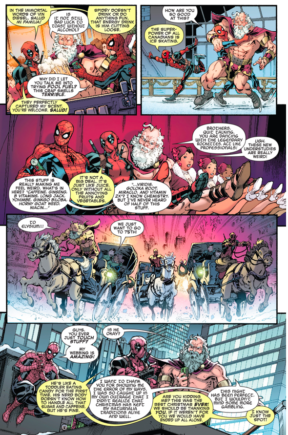 Spider-Man And Deadpool Spends Christmas With Saturn