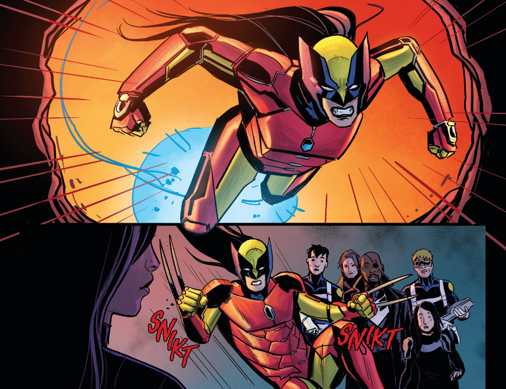 All New Wolverine Using Iron Man's Armor.