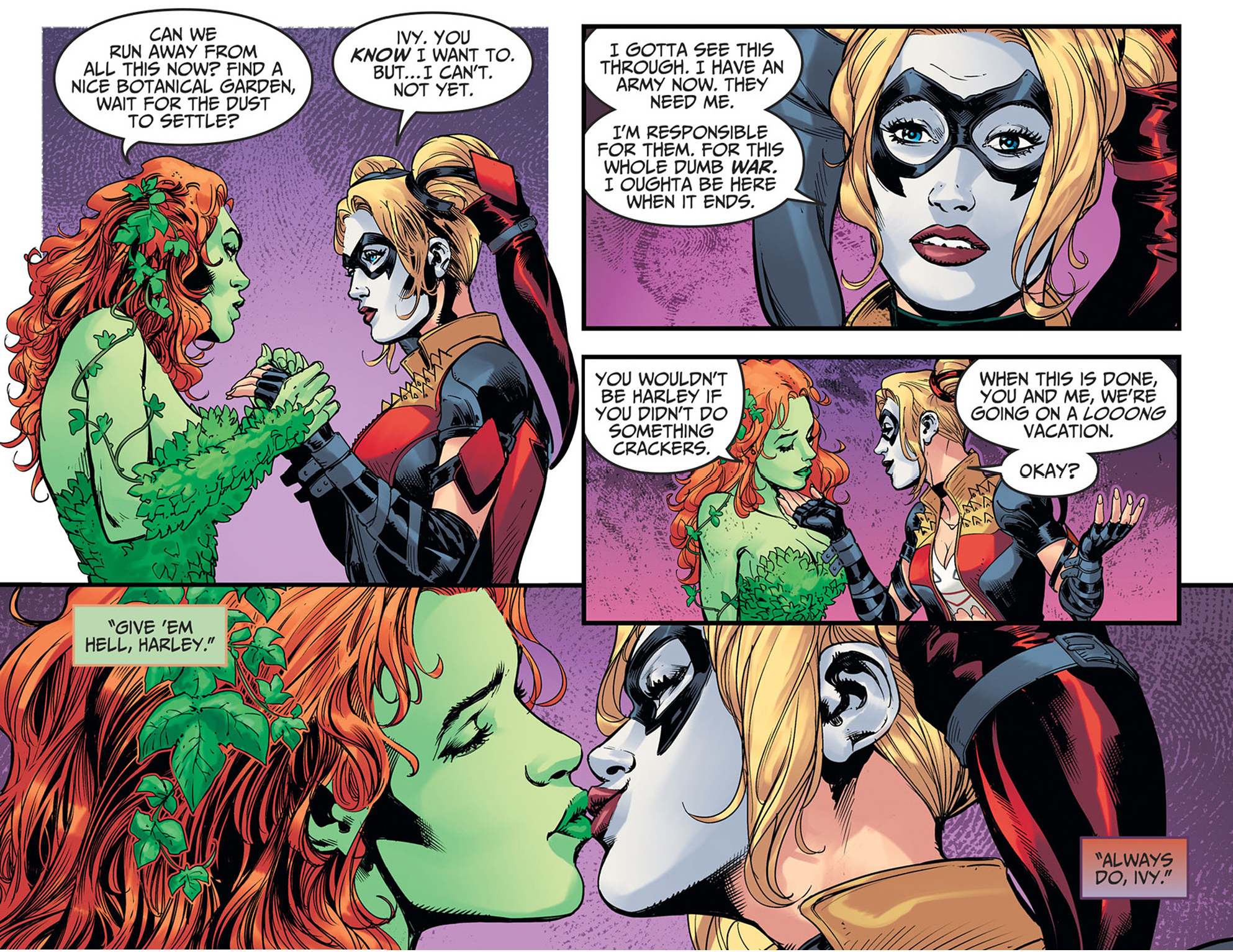 Harley Quinn And Poison Ivy Kiss (Injustice Gods Among Us) .