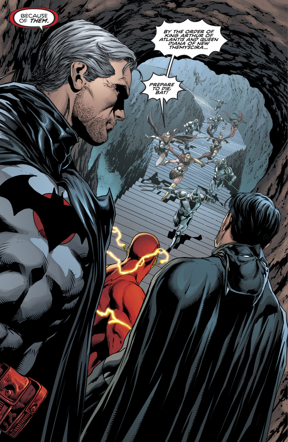 Batman And Flashpoint Batman Fighting Together – Comicnewbies