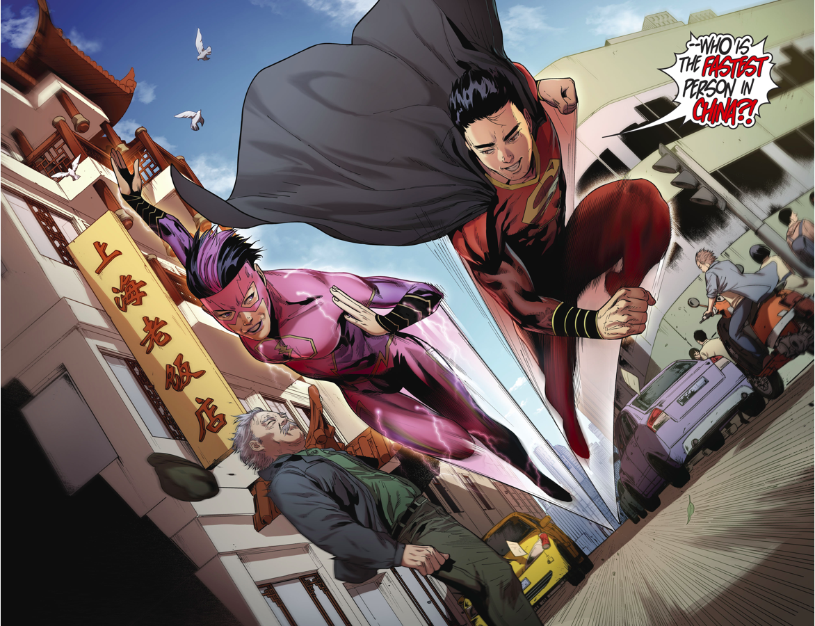Chinese Superman And A Flash Race Each Other
