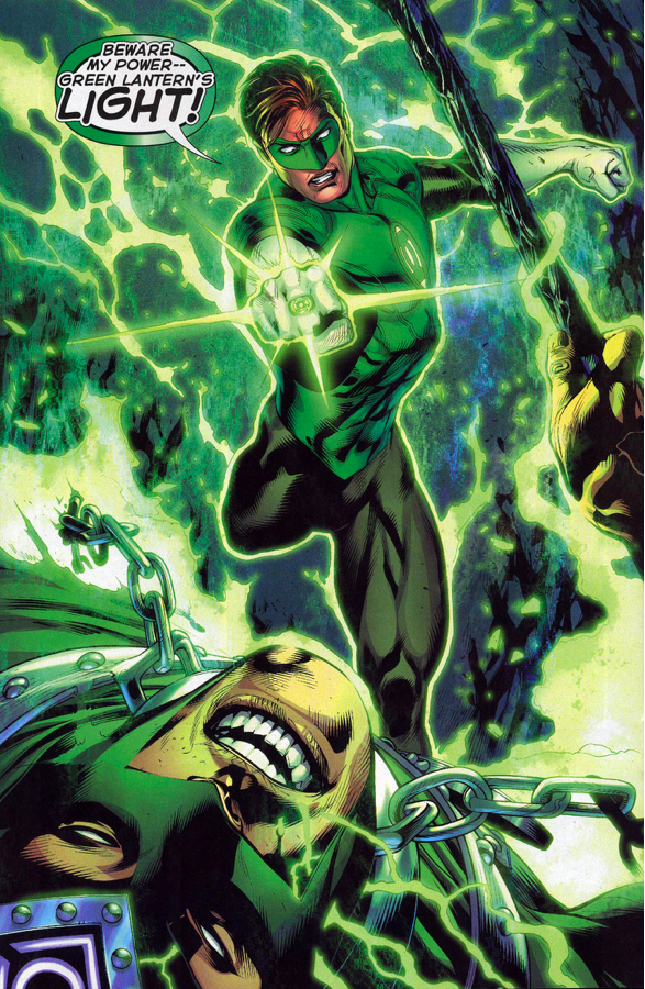 Hal Jordan Charges His Ring Using An Indigo Lantern