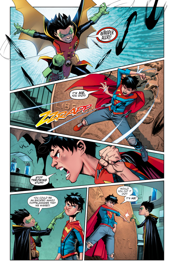 Robin VS Superboy In The Batcave (Rebirth)