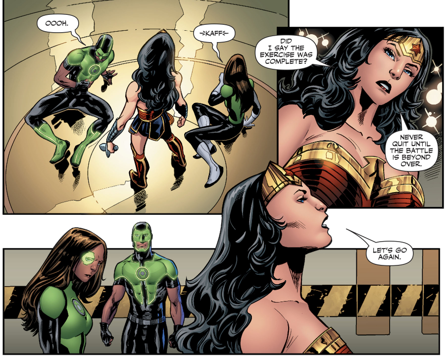Wonder Woman Trains With The Green Lanterns 