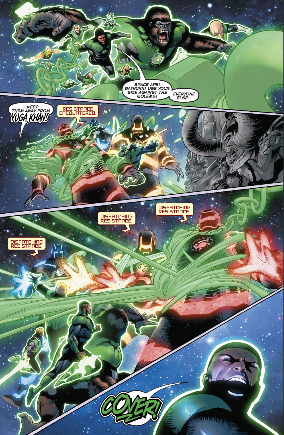 Green Lantern Corps VS Eschaton Golems 