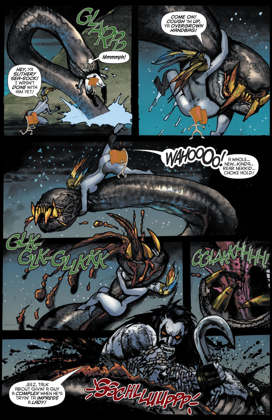 Harley Quinn And Lobo VS A Giant Snake 