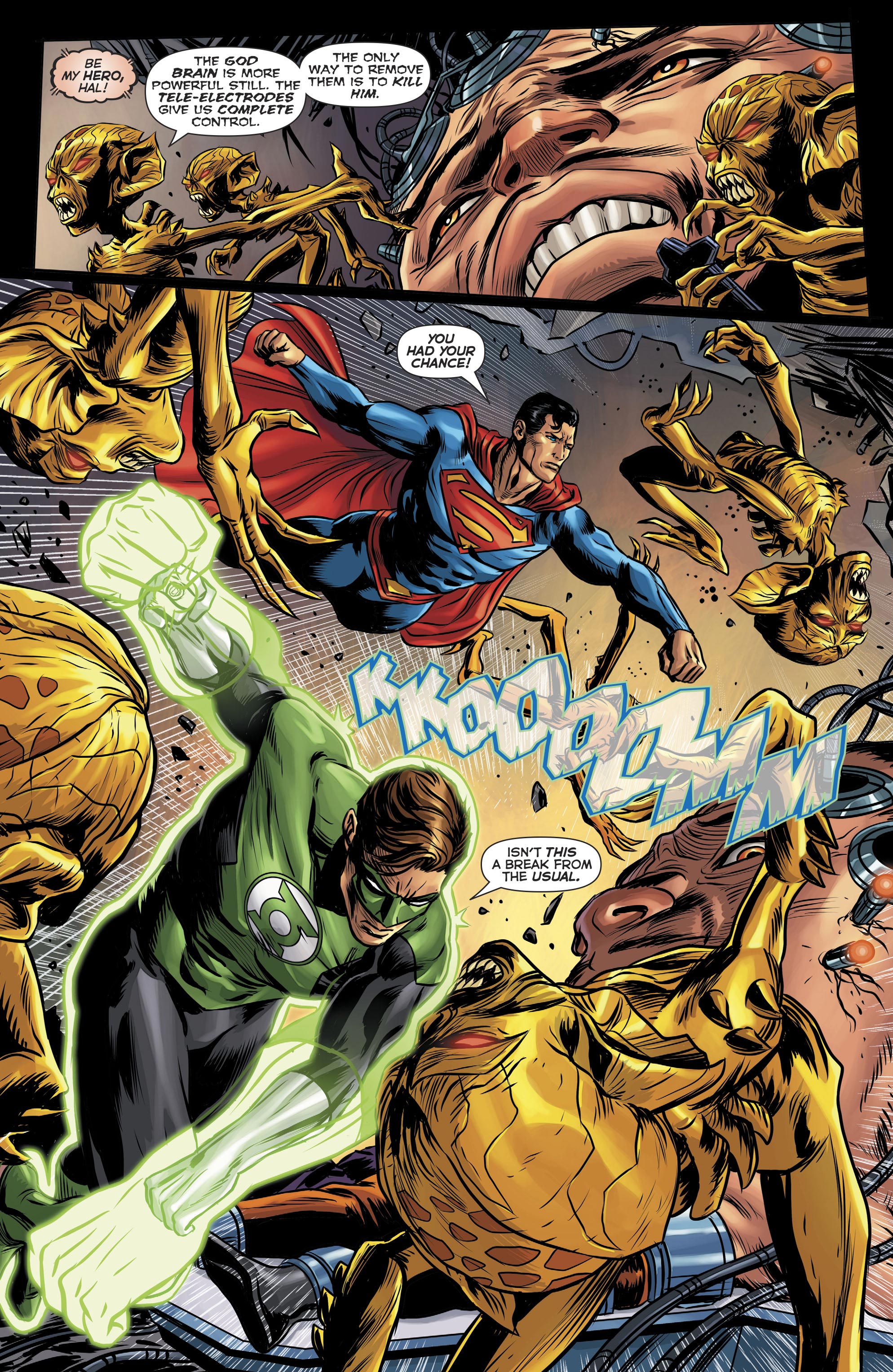 Green Lantern And Superman VS Kroloteans 