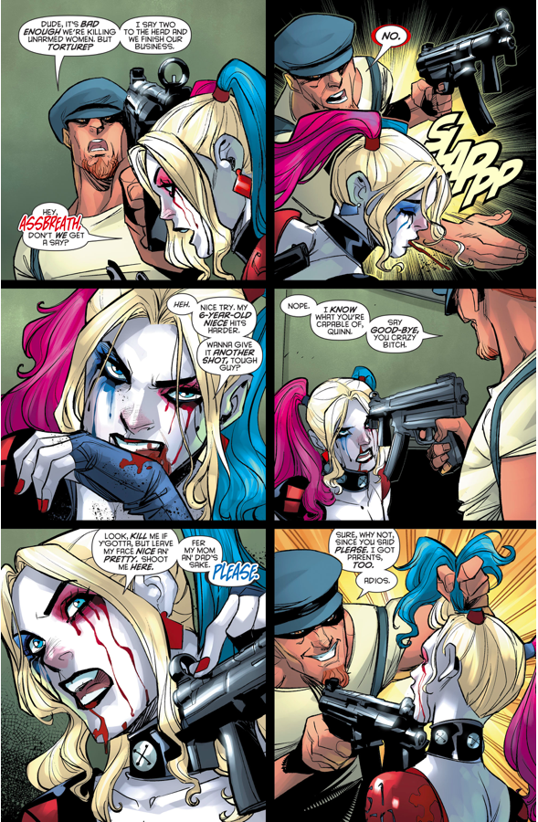 Harley Quinn Gets Shot In The Neck