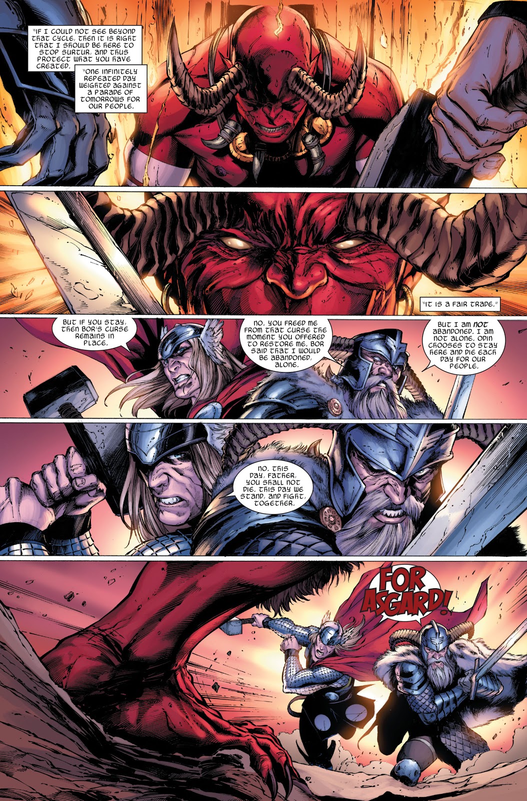 Thor And Odin VS Surthur 