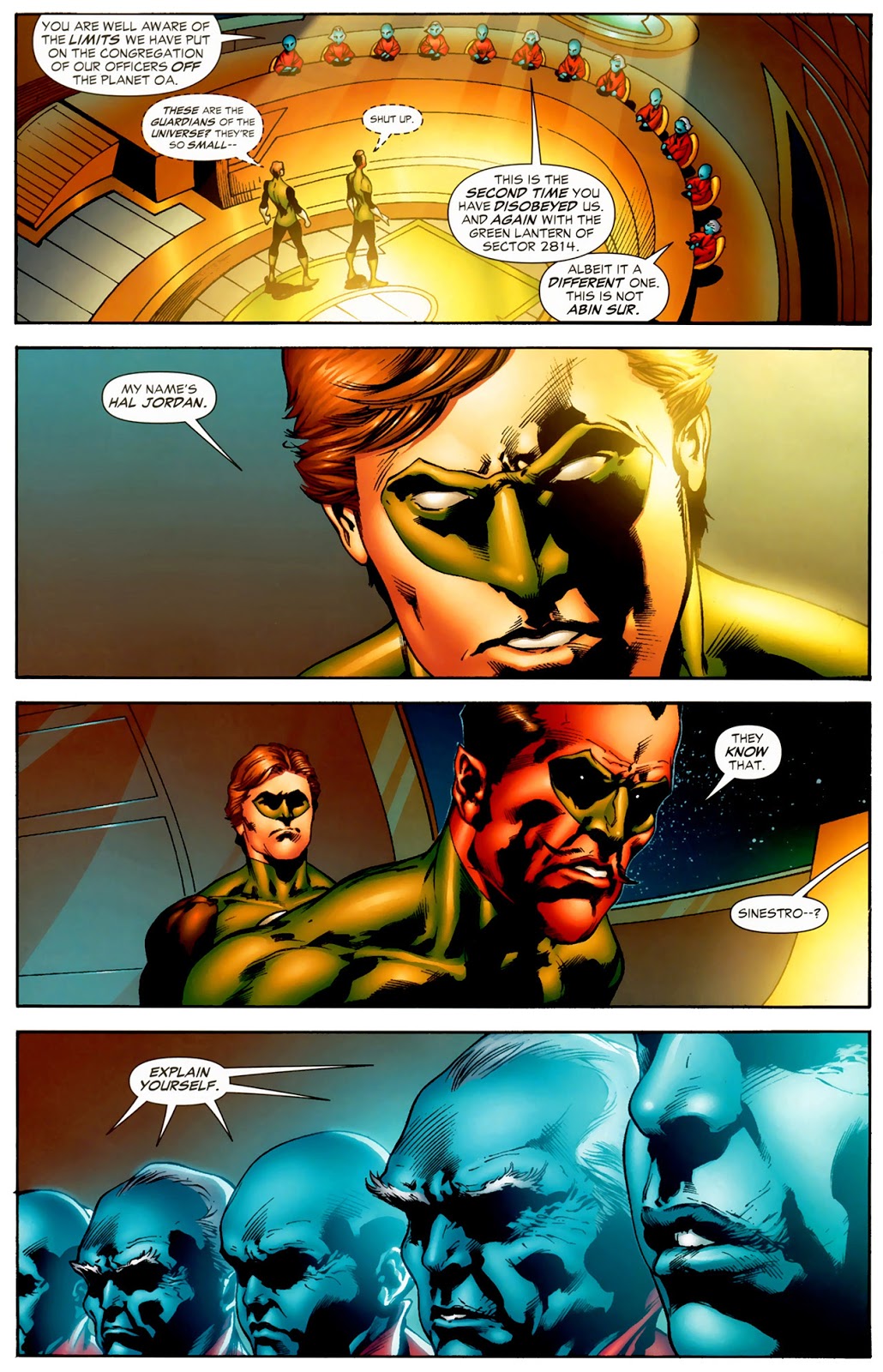 Hal Jordan's First Meeting With The Guardians Of The Universe (Secret Origin)