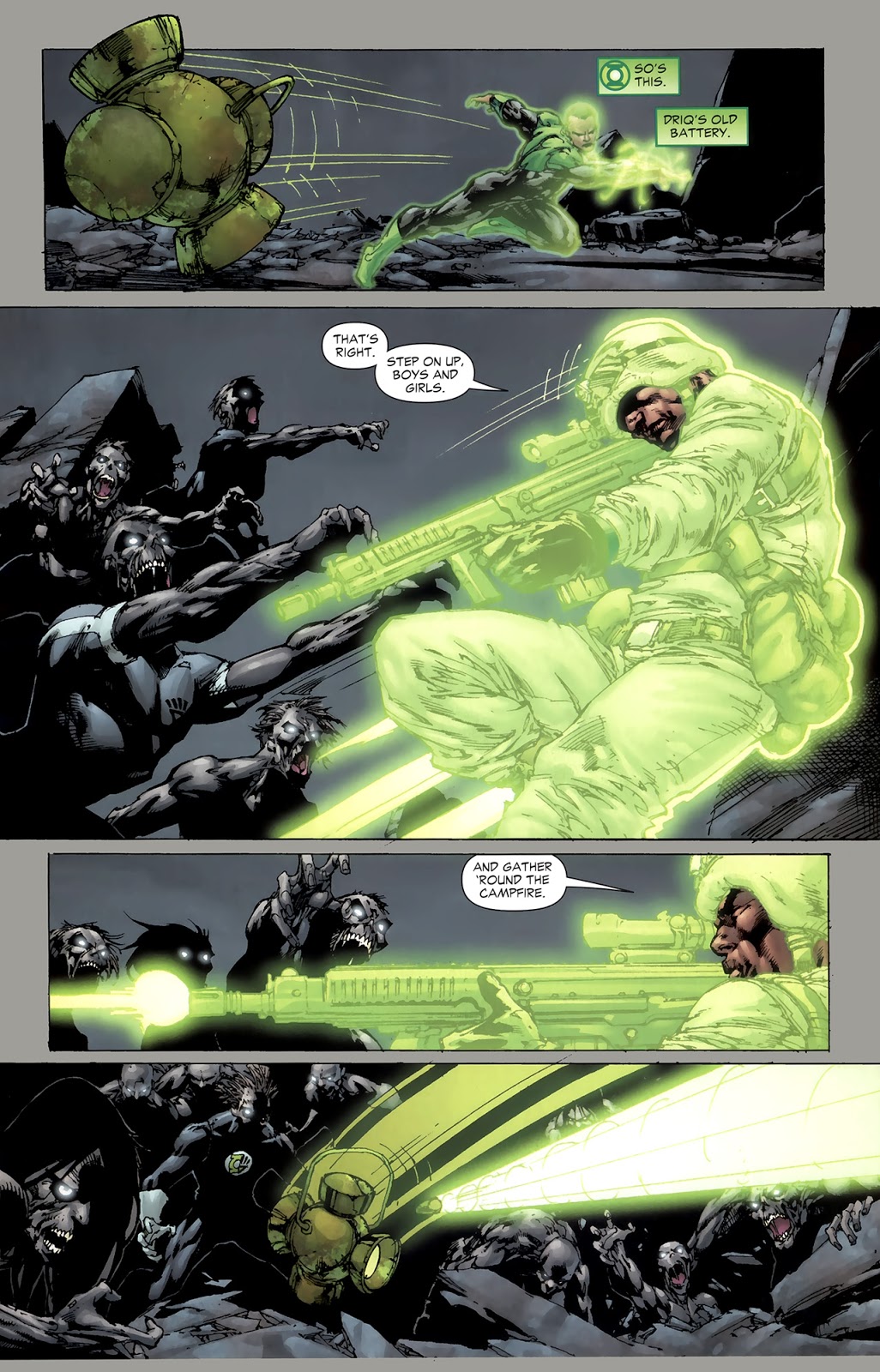 Green Lantern John Stewart VS Black Lanterns 